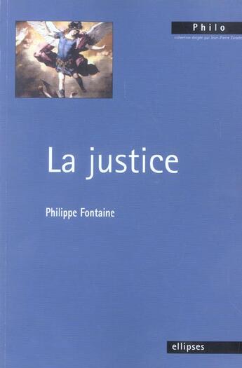 Couverture du livre « La justice » de Fontaine aux éditions Ellipses