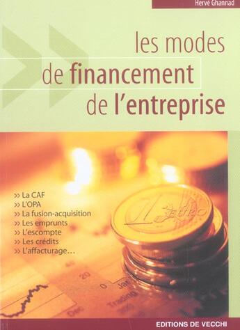 Couverture du livre « Les modes de financement de l'entreprise » de Herve Ghannad aux éditions De Vecchi