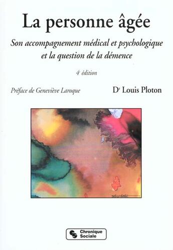 Couverture du livre « Personne Agee 4eme Edition » de Ploton L aux éditions Chronique Sociale