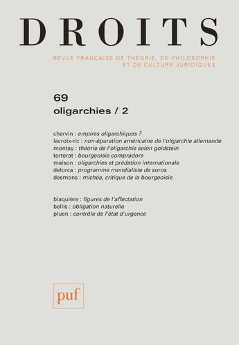 Couverture du livre « Droits 2019, n.69 » de  aux éditions Puf