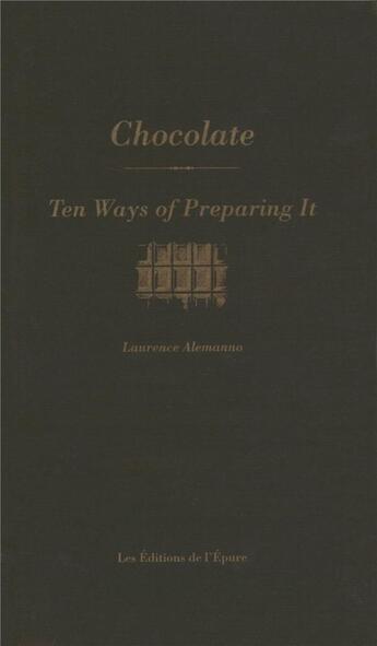 Couverture du livre « Chocolate » de Laurence Alemanno aux éditions Les Editions De L'epure