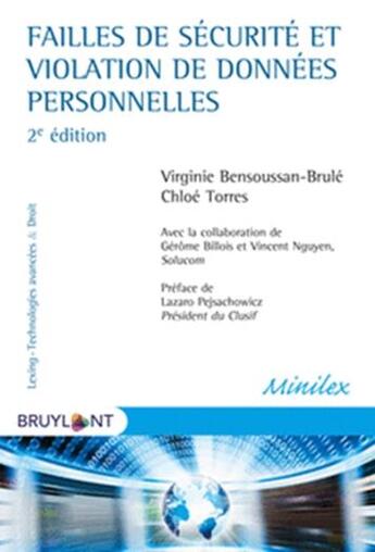 Couverture du livre « Failles de sécurité et violation de données personnelles » de Virginie Bensoussan-Brule et Chloe Torres aux éditions Bruylant