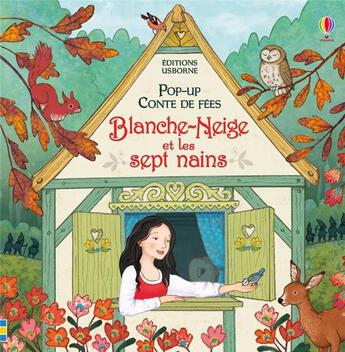 Couverture du livre « Pop-up conte de fees blanche-neige et les sept nains » de Susanna Davidson aux éditions Usborne