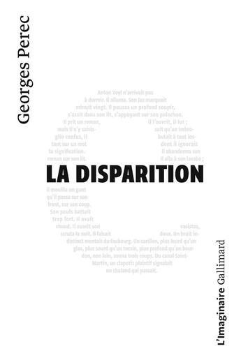 Couverture du livre « La disparition » de Georges Perec aux éditions Gallimard