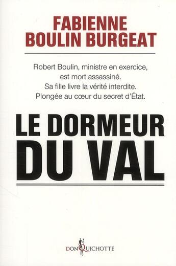 Couverture du livre « Le dormeur du val » de Fabienne Boulin Burgeat aux éditions Don Quichotte