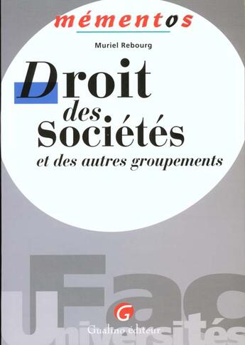 Couverture du livre « Memento dt stes autres groupe » de Muriel Rebourg aux éditions Gualino