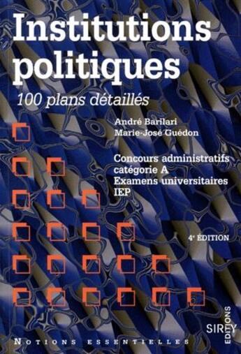 Couverture du livre « Institutions Politiques 4e Ed N.E » de Barilari-A+Guedon-M. aux éditions Dalloz