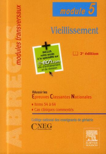 Couverture du livre « Vieillissement ; module 5 (2e édition) » de  aux éditions Elsevier-masson