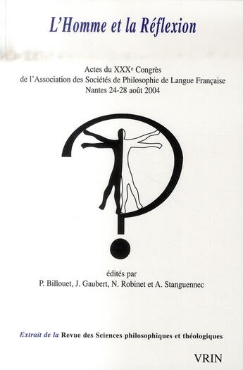 Couverture du livre « L'homme et la réflexion » de  aux éditions Vrin