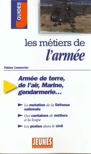 Couverture du livre « Les metiers de l'armee » de Fabien Lemercier aux éditions Studyrama