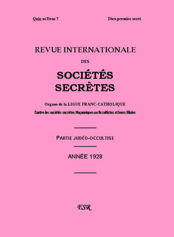 Couverture du livre « R.i.s.s. rose 1928-33 » de Ernest Jouin aux éditions Saint-remi