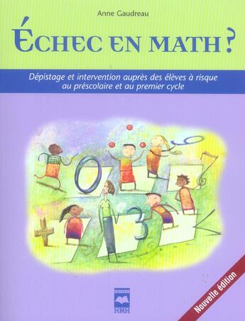 Couverture du livre « Echec en math ? depistage et intervention aupres des eleves a ris » de Anne Gaudreau aux éditions Hurtubise