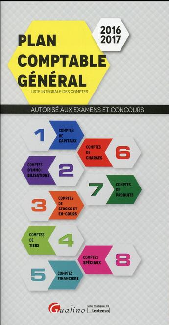 Couverture du livre « Plan comptable général 2016-2017 » de  aux éditions Gualino