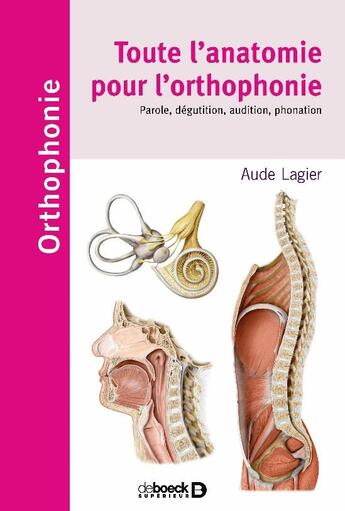 Couverture du livre « Toute l'anatomie pour l'orthophonie ; parole, déglutition, audition, phonation » de Aude Lagier aux éditions De Boeck Superieur