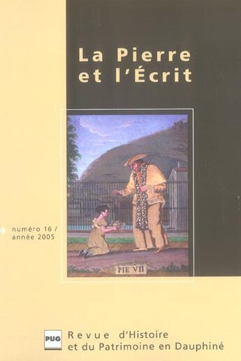 Couverture du livre « LA PIERRE ET L'ECRIT T.16 » de Belmont A aux éditions Pu De Grenoble