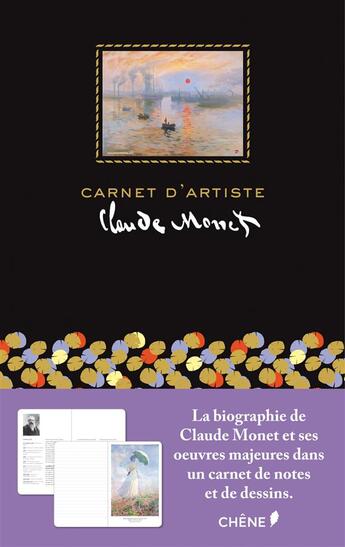 Couverture du livre « Carnet d'artiste ; Claude Monet » de  aux éditions Chene