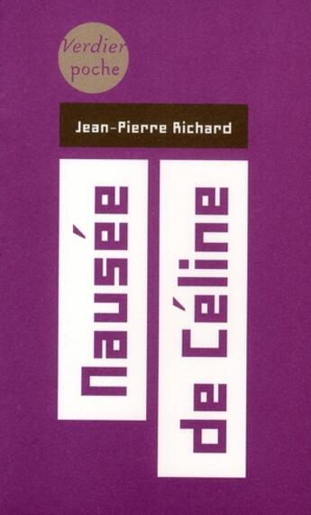 Couverture du livre « Nausée de Céline » de Richard J P aux éditions Verdier