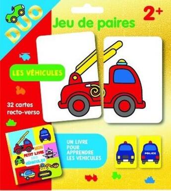 Couverture du livre « Les vehicules - pochette duo - jeu de paires 2+ » de Pimchou/Gregoire aux éditions Cerf Volant