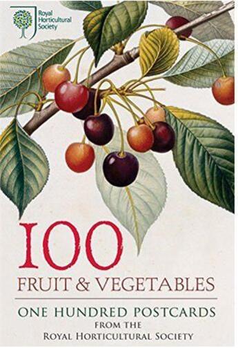 Couverture du livre « 100 fruits and vegetables 100 postcards » de Royal Horticultural aux éditions Quarry