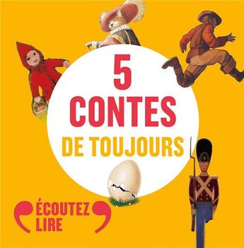 Couverture du livre « 5 contes de toujours : le Chat botté, le Petit Chaperon rouge, le petit soldat de plomb, le vilain petit canard, le Petit Poucet » de Charles Perrault et Hans Christian Andersen aux éditions Gallimard-jeunesse