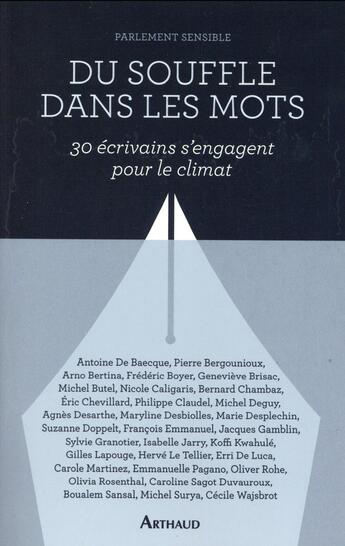 Couverture du livre « Du souffle dans les mots ; 30 écrivains s'engagent pour le climat » de  aux éditions Arthaud