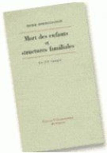 Couverture du livre « Mort des enfants et structures familiales » de Odile Bourguignon aux éditions Puf