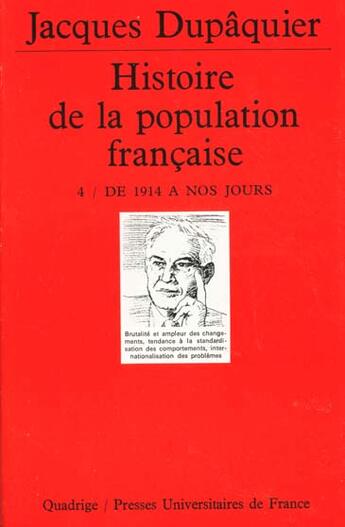 Couverture du livre « Histoire de la populat.franc.t4 n184 » de Jacques Dupaquier aux éditions Puf