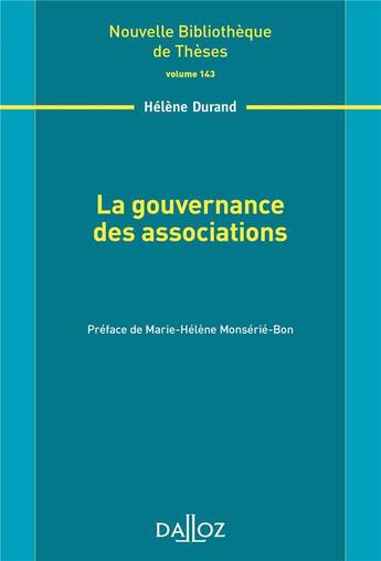 Couverture du livre « La gouvernance des associations » de Helene Durand aux éditions Dalloz