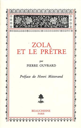 Couverture du livre « Zola et le prêtre » de Pierre Ouvrard aux éditions Beauchesne