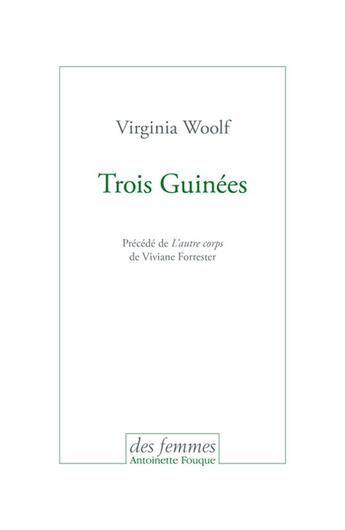 Couverture du livre « Trois Guinées » de Virginia Woolf aux éditions Des Femmes