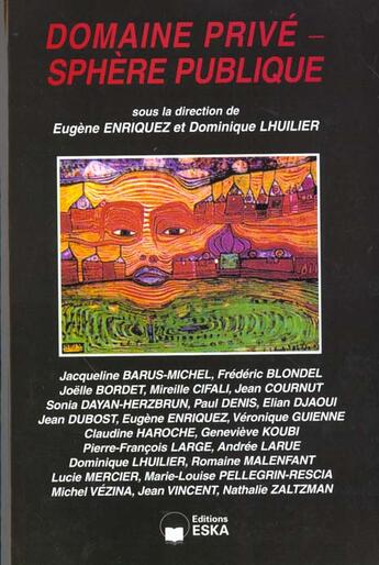 Couverture du livre « Domaine prive sphere publique » de Dominique Lhuilier ( aux éditions Eska