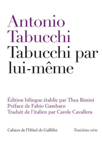 Couverture du livre « Tabucchi par lui-même » de Antonio Tabucchi aux éditions Iicp