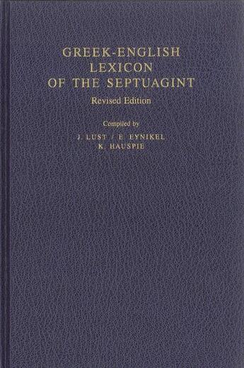 Couverture du livre « Greek-english lexicon of the septuagint » de Eynikel Lust aux éditions Deutsche Bibelgesellschaft