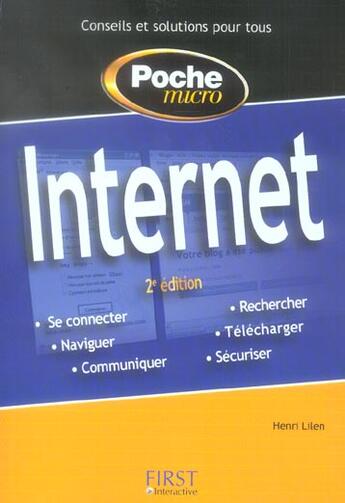 Couverture du livre « Internet (2e Edition) » de Henri Lilen aux éditions First Interactive