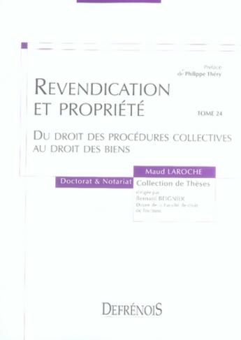 Couverture du livre « Revendication et propriété » de Laroche M. aux éditions Defrenois