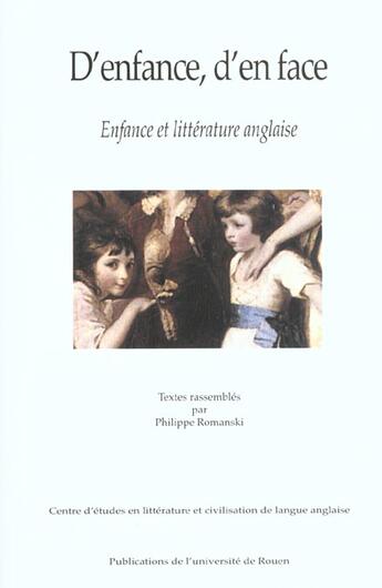 Couverture du livre « D'enfance, d'en face » de Philippe Romanski aux éditions Pu De Rouen