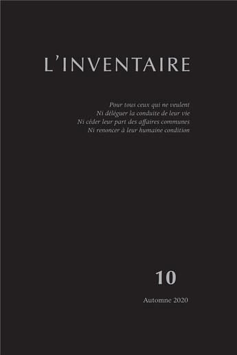 Couverture du livre « T10 - inventaire n 10 » de  aux éditions La Lenteur