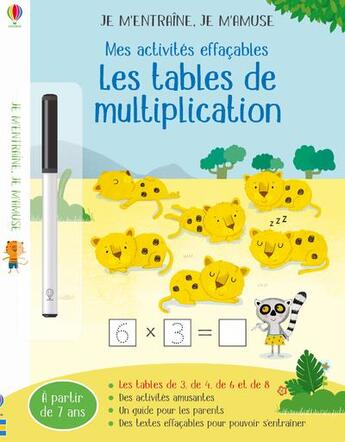 Couverture du livre « Les tables de multiplication (3,4,6,8) - je m'entraine, je m'amuse - mes activites effacables » de Bathie/Cabrol/Warnes aux éditions Usborne