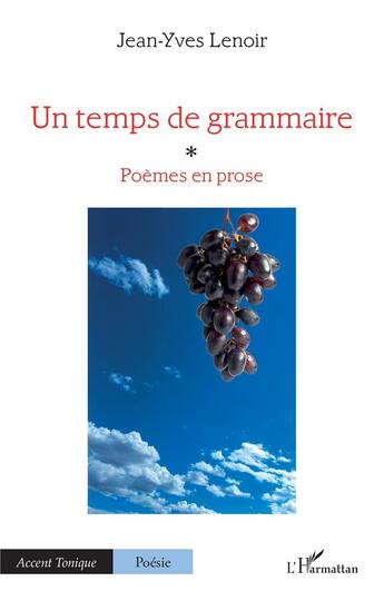 Couverture du livre « Un temps de grammaire : Poèmes en prose » de Lenoir Jean Yves aux éditions L'harmattan