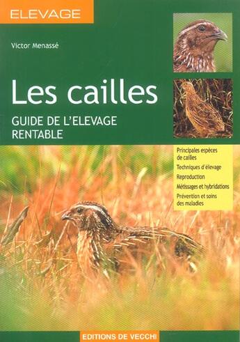 Couverture du livre « Elevage : les cailles » de Menasse aux éditions De Vecchi