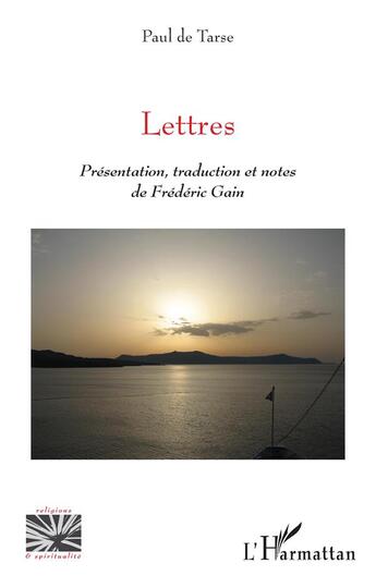 Couverture du livre « Lettres » de Paul De Tarse aux éditions L'harmattan