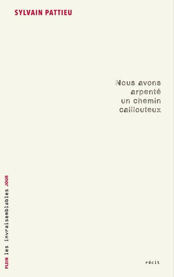 Couverture du livre « Nous avons arpenté un chemin caillouteux » de Sylvain Pattieu aux éditions Plein Jour