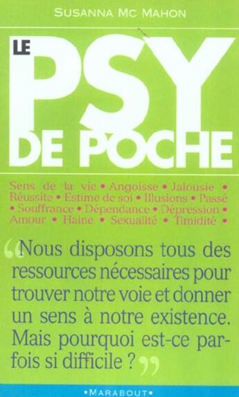 Couverture du livre « Le Psy De Poche » de Susanna Mcmahon aux éditions Marabout