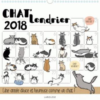 Couverture du livre « Chat'lendrier (édition 2018) » de  aux éditions Larousse