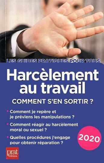 Couverture du livre « Harcèlement au travail (édition 2020) » de Marie-Jose Gava aux éditions Prat Editions