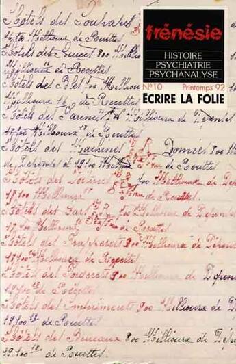 Couverture du livre « FRENESIE n.10 ; écrire la folie » de  aux éditions Frenesie