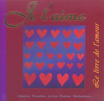 Couverture du livre « J e t'aime » de  aux éditions City