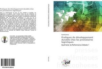 Couverture du livre « Pratiques de développement durable chez les prestataires logistiques : Quel levier de Performance Globale ? » de Said Kammas aux éditions Presses Academiques Francophones