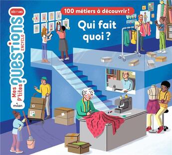 Couverture du livre « Qui fait quoi ? 100 métiers à découvrir ! » de Stephane Frattini et Cleo Germain aux éditions Milan