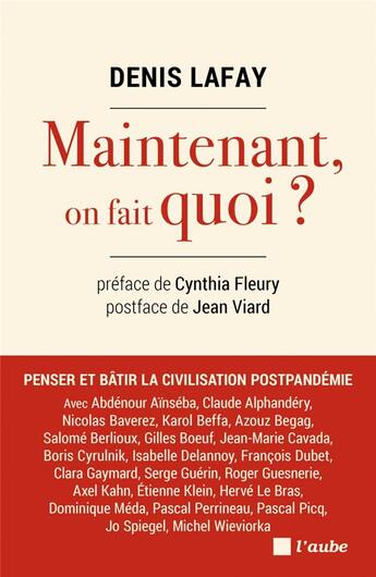 Couverture du livre « Maintenant, on fait quoi ? » de Denis Lafay aux éditions Editions De L'aube